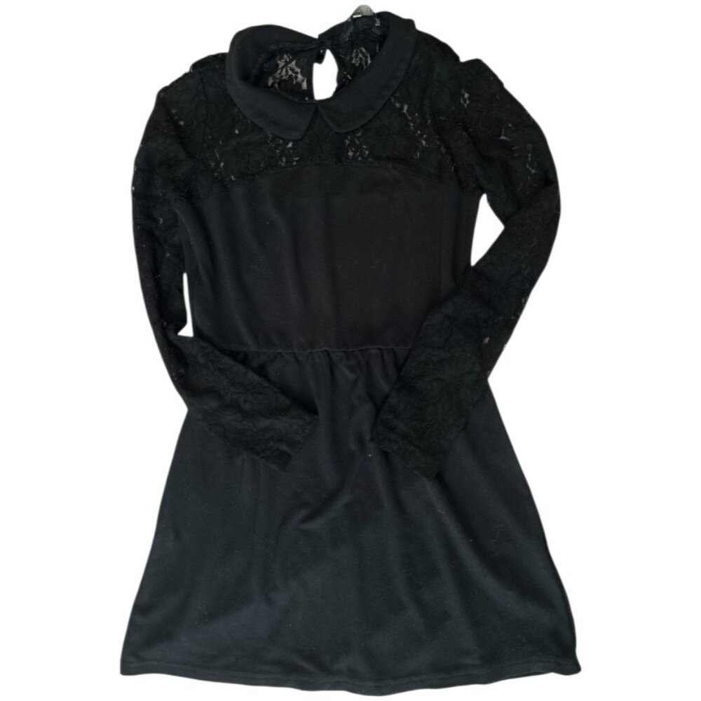 Zara TRF Women's Black Lace Long Sleeve Mini Dress XS